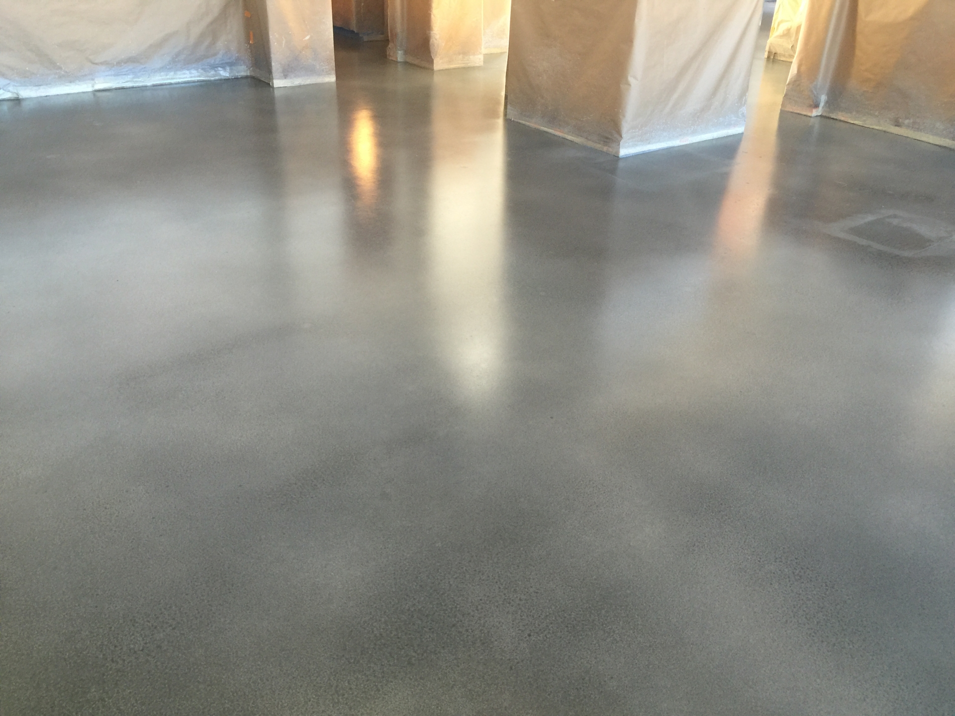 grey concrete floor living room