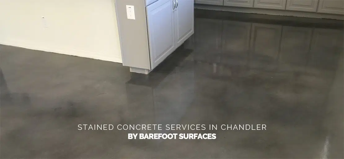 Durable stained concrete floors in Chandler by Barefoot Surfaces