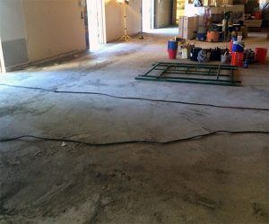 before picture of concrete ground getting ready to get epoxy floor coating