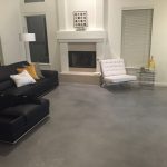 Picture of a recent living room with decorative concrete overlay